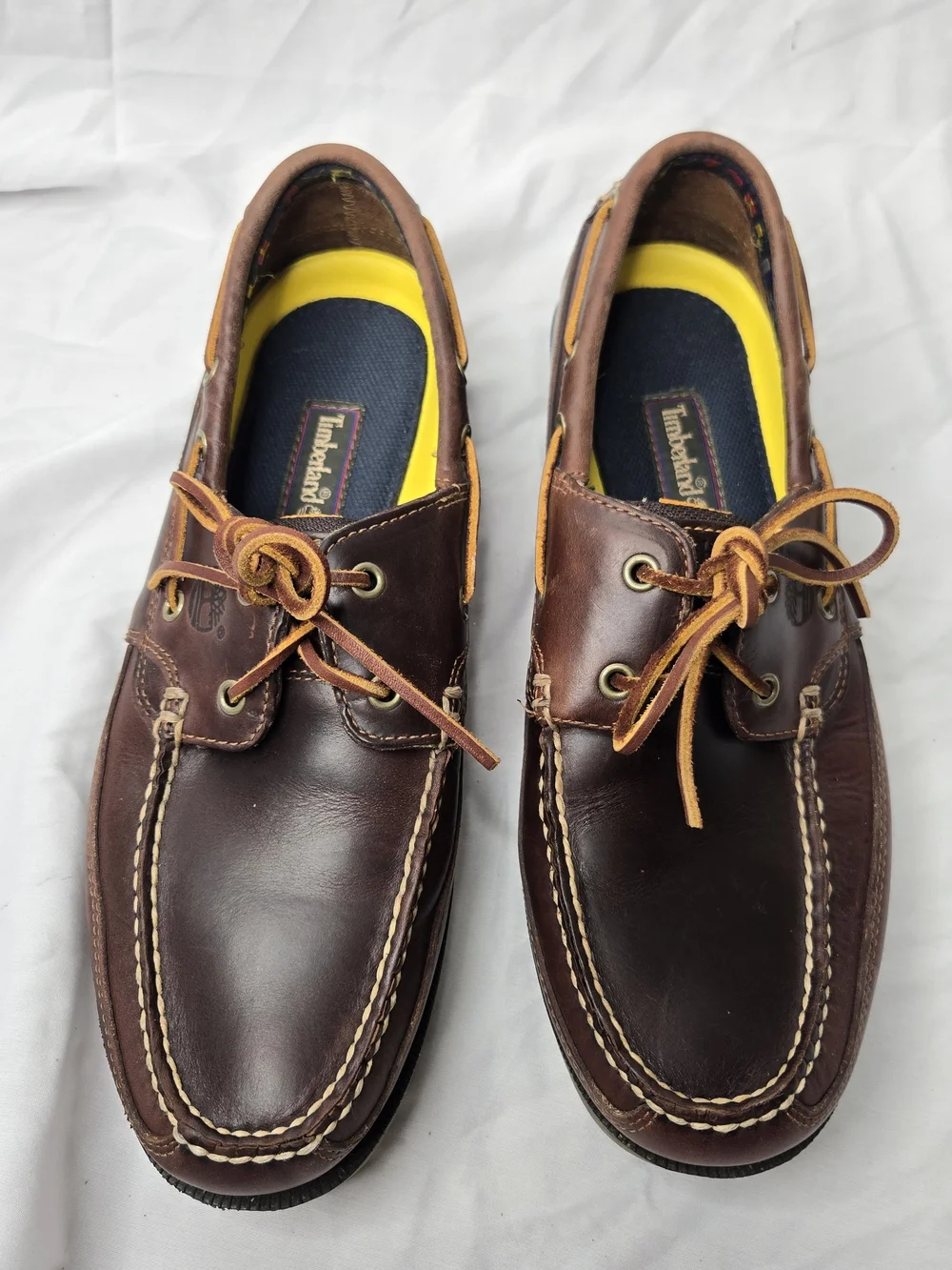 Timberland 3-Eye Lug Handsewn Boat Shoes Brown Leather Men's 11.5M 40521